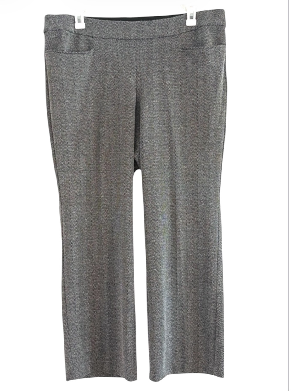 Lane Bryant Gray Herringbone Pull On Trousers Pants Plus Size 18/20 Reg Stretch